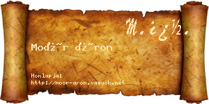 Moór Áron névjegykártya